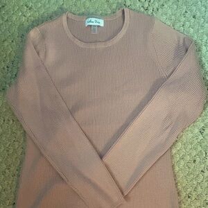 Melissa Paige Blush Ribbed Knit Top